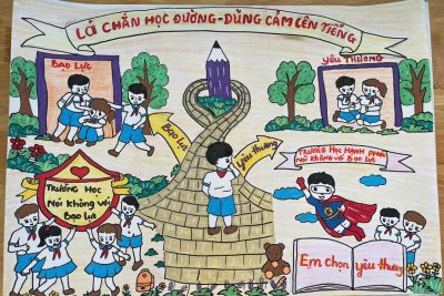 Liên đội Đinh Tiên Hoàng tuyên truyền Luật Trẻ em, tác hại của ma túy, kích thích. Tổ chức các hoạt động Cuộc thi “Sáng kiến bảo đảm trật tự trường học về phòng, chống bạo lực học đường” “